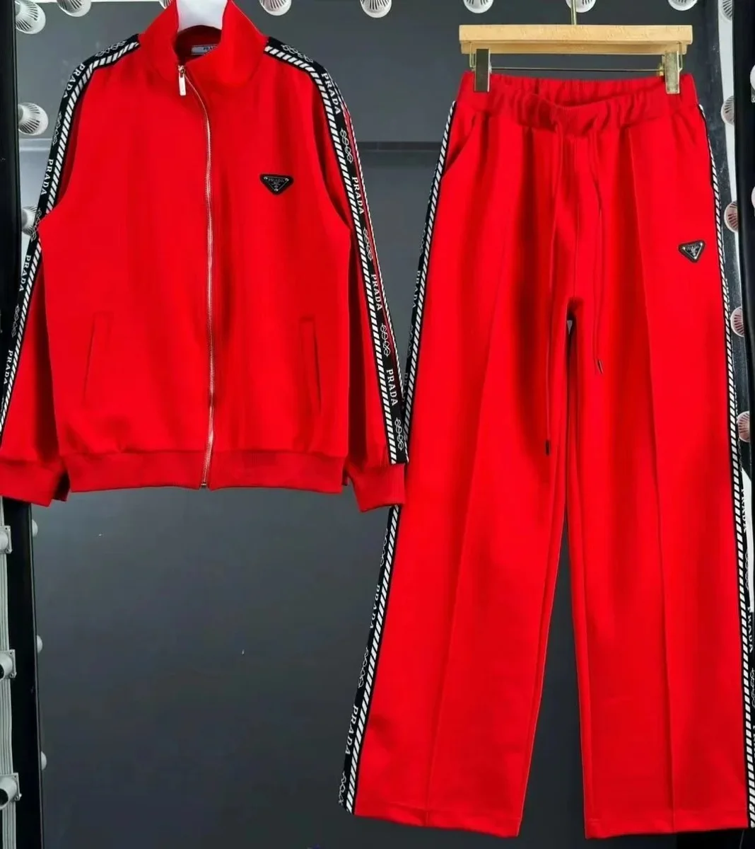 Prada Prada Red Logo Track Suit Set Red - 1