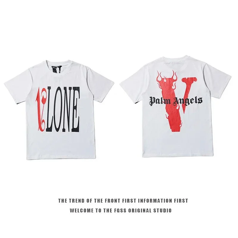 VLONE VLONE V LONE Palm Angels White T-Shirt White - 1