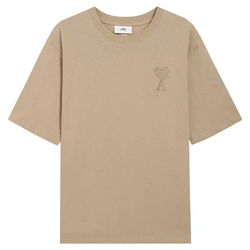 Ami Paris Ami Paris Beige AM Heart T-Shirt Beige - 1
