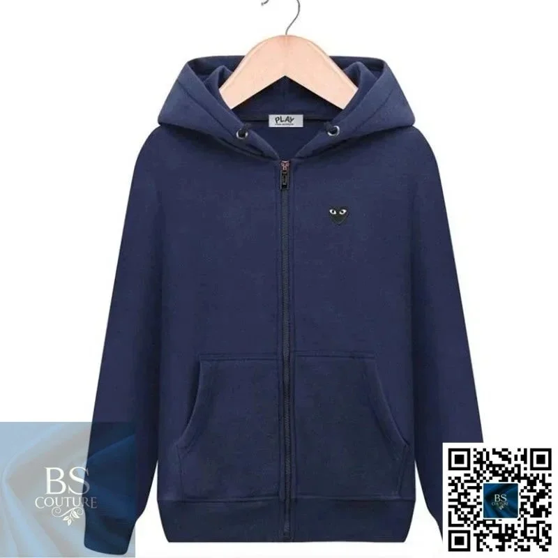 Comme des Garçons Comme des Garçons Play Navy Zip-Up Hoodie Navy - 1