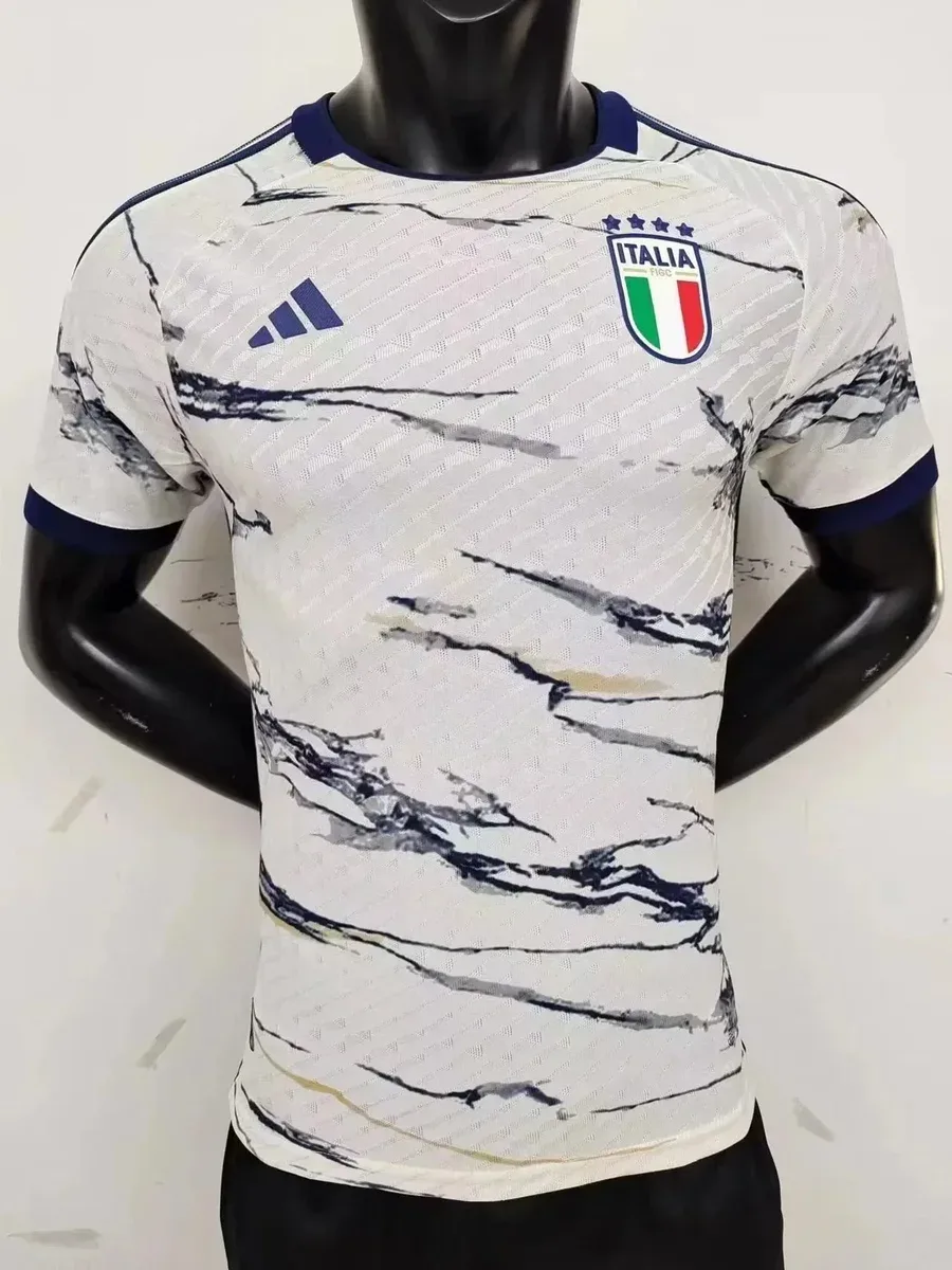 Adidas Adidas Italia Football Jersey White Marble Pattern Men's Top White - 1