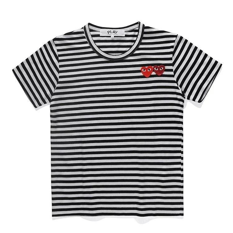 Comme des Garçons Comme des Garçons Play Striped Heart T-Shirt Black/White Black