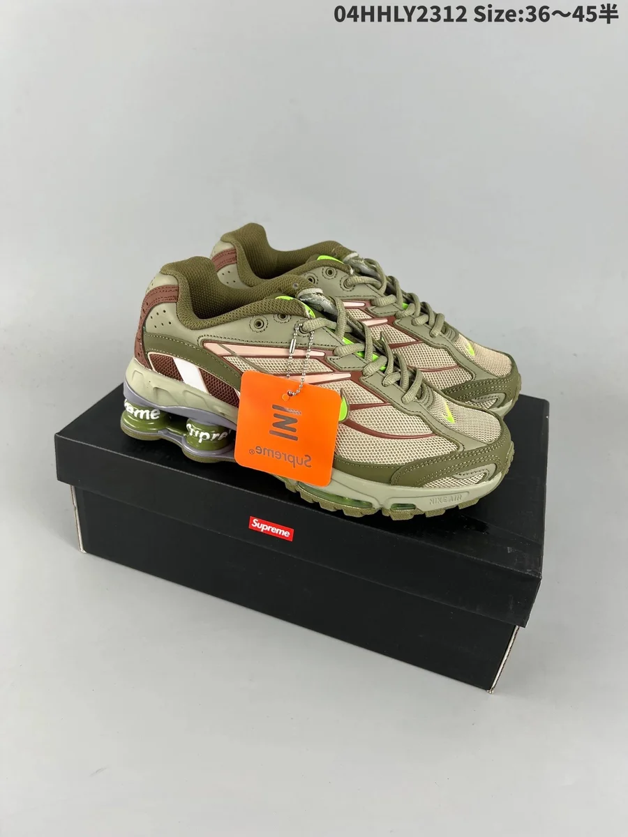 Nike Nike Shox R4 Supreme Triple Olive Sneakers Multicolor - 1