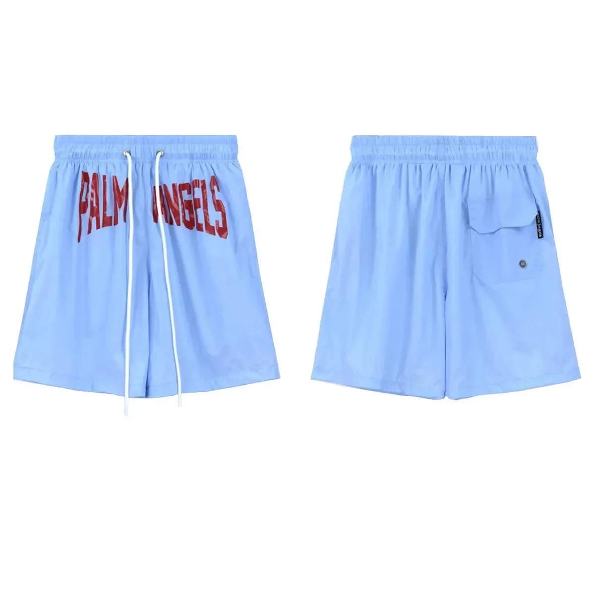 Palm Angels Palm Angels Bear Light Blue Shorts Blue - 1