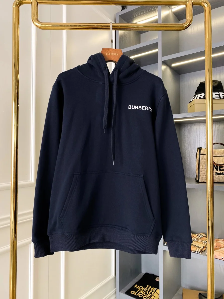 Burberry Burberry Navy Hoodie with Logo Embroidery Navy - 1