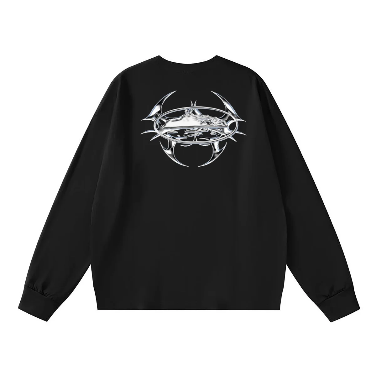 Other Black Long Sleeve T-Shirt with Silver Crab Graphic Black - 1