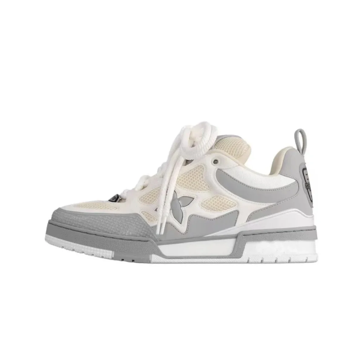 New Balance Unisex White & Grey Mesh Sneakers White - 1
