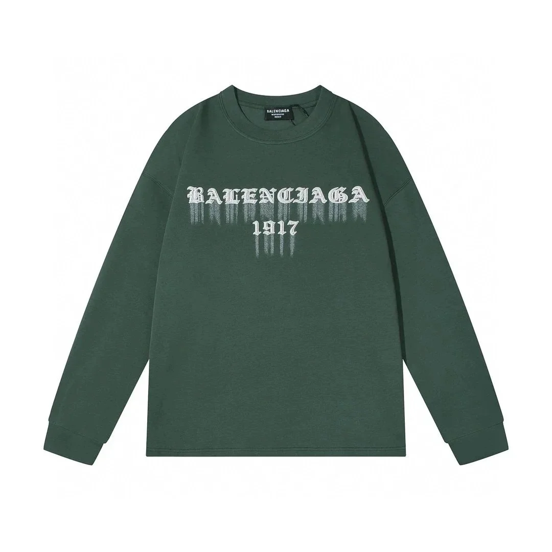 Balenciaga Balenciaga Green Long-Sleeve Graphic Tee Green - 1