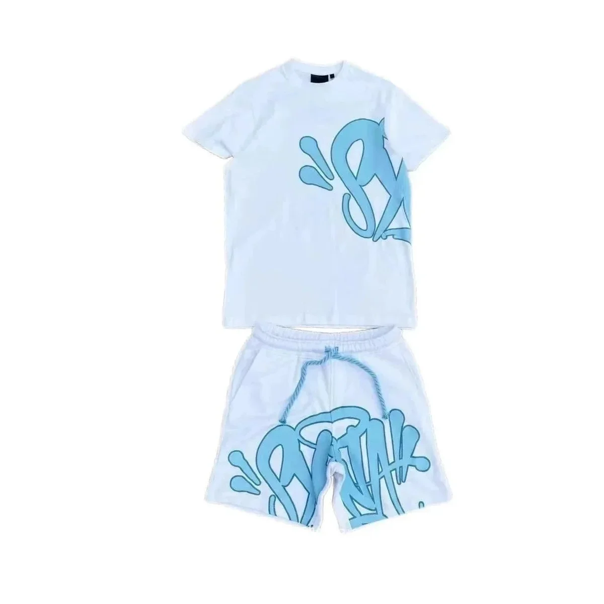 Other White & Blue Graffiti Print Co-ord Set White - 1