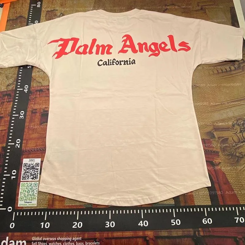 Palm Angels Palm Angels California Red Logo T-Shirt White - 1