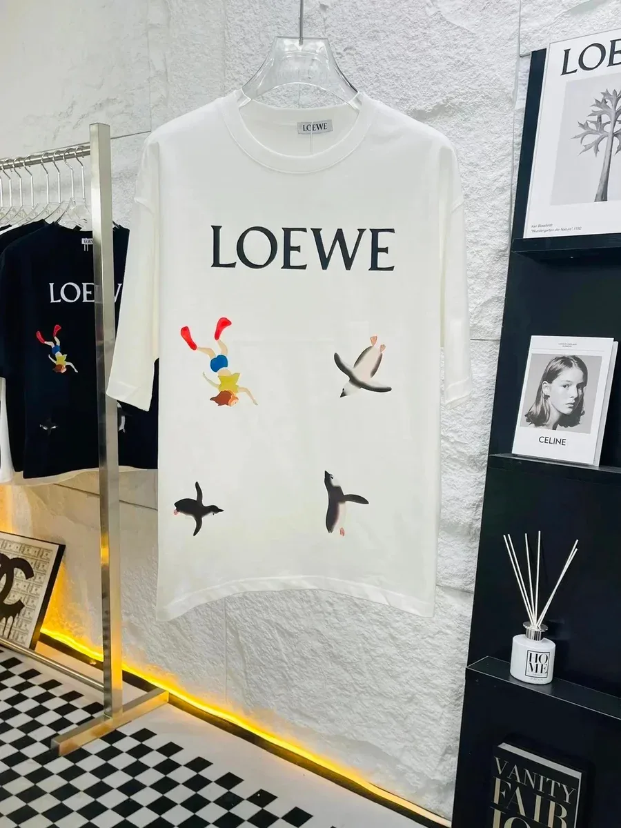Loewe Loewe Penguin Print Oversized T-Shirt White White - 1