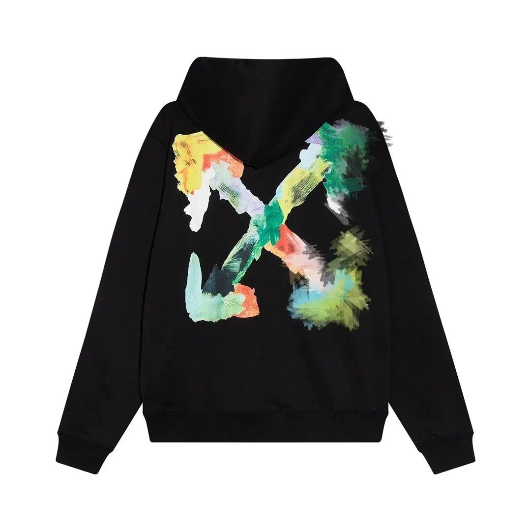 Off-White Off-White Out Of Office Black Hoodie with Colorful X Print Black - 1
