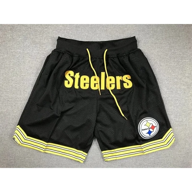 Other Steelers Basketball Shorts Black Yellow Black - 1