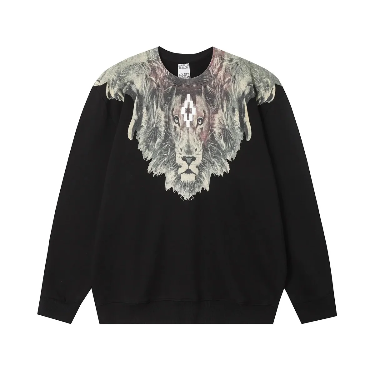 Marcelo Burlon Marcelo Burlon Wings Lion Print Black Sweatshirt Black - 1