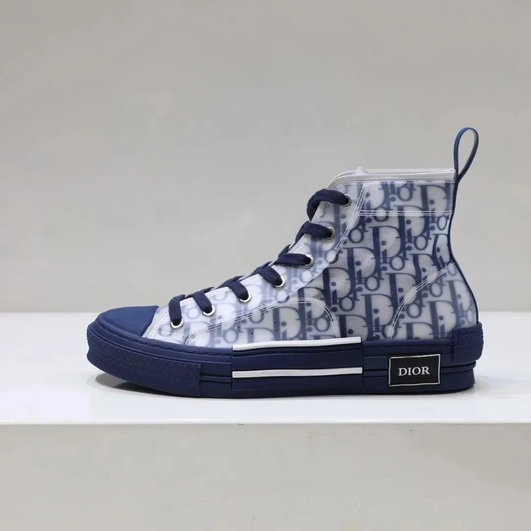 Dior Dior Oblique High Top Sneakers Navy/White Navy