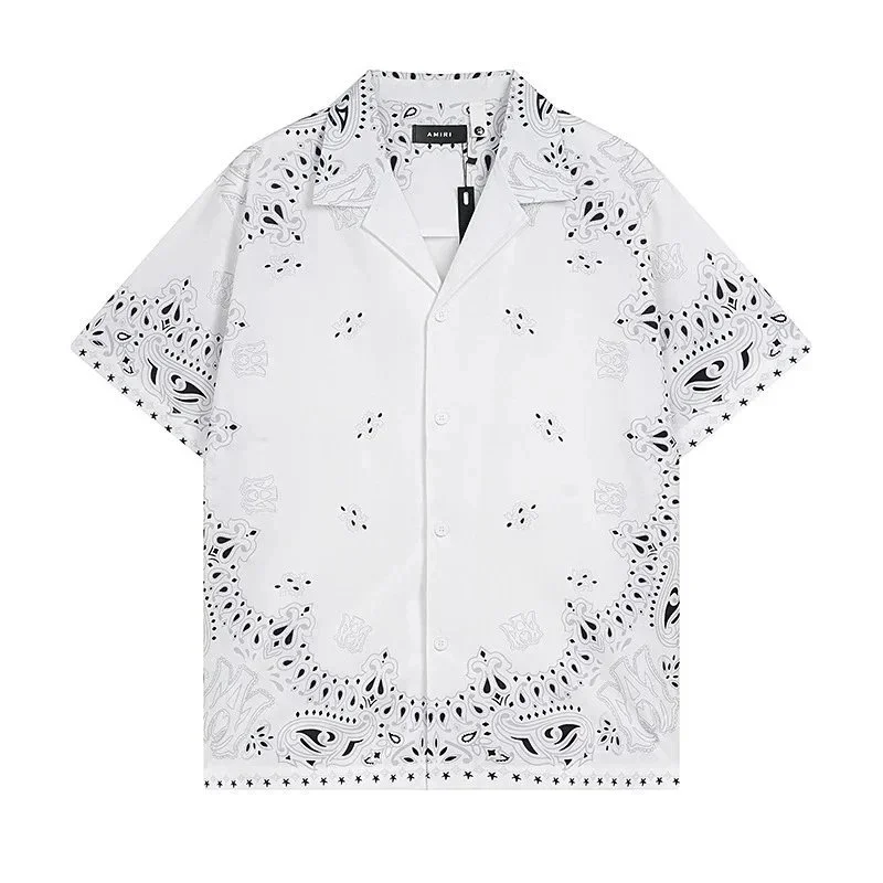 Amiri Amiri Paisley Bandana Shirt White Men's Short Sleeve White - 1