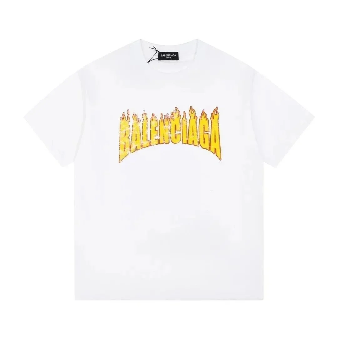Balenciaga Balenciaga White Flame Logo T-Shirt White - 1