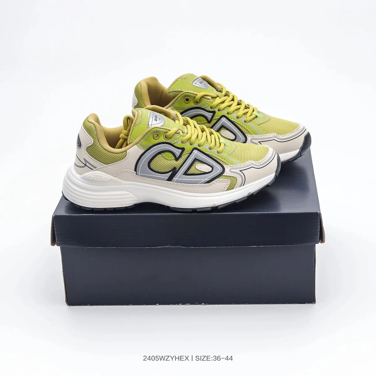 Dior Dior CD Sneakers Lime Yellow Beige Green - 1