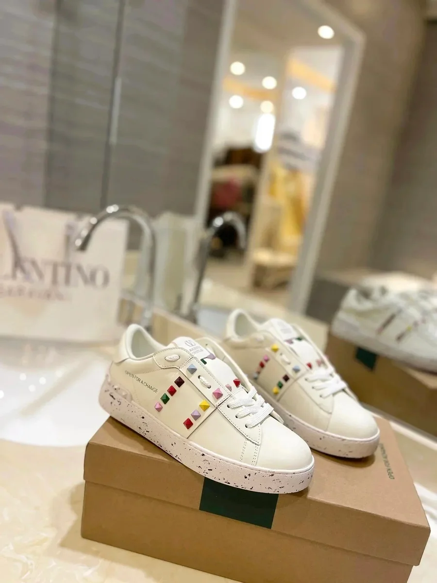 Valentino Valentino Rockstud White Leather Sneakers White - 1