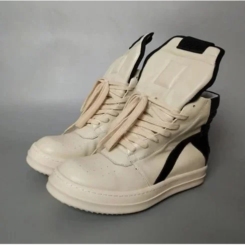 Rick Owens Rick Owens Geobasket White Leather Sneakers White - 1