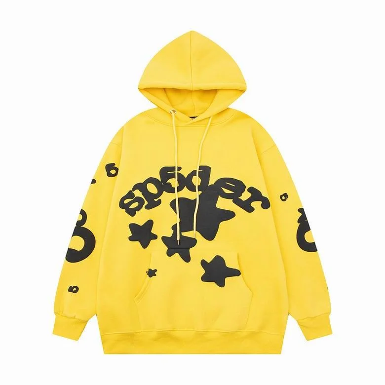 Other Unisex Yellow Spider Print Hoodie Yellow - 1