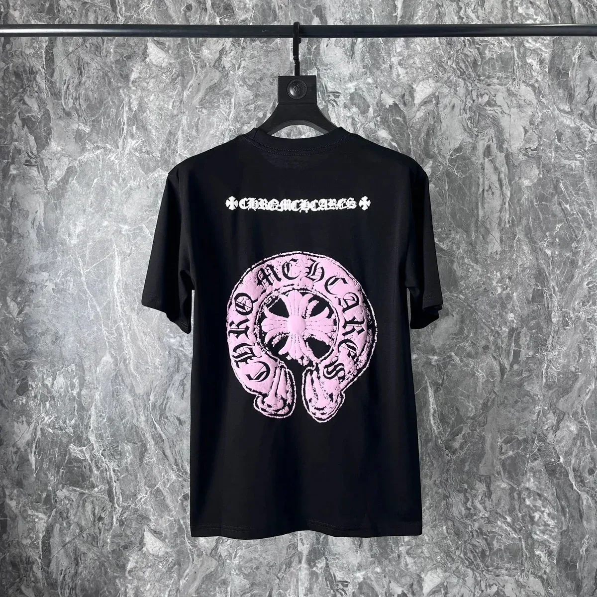 Chrome Hearts Chrome Hearts Black Pink Cross T-Shirt Black - 1