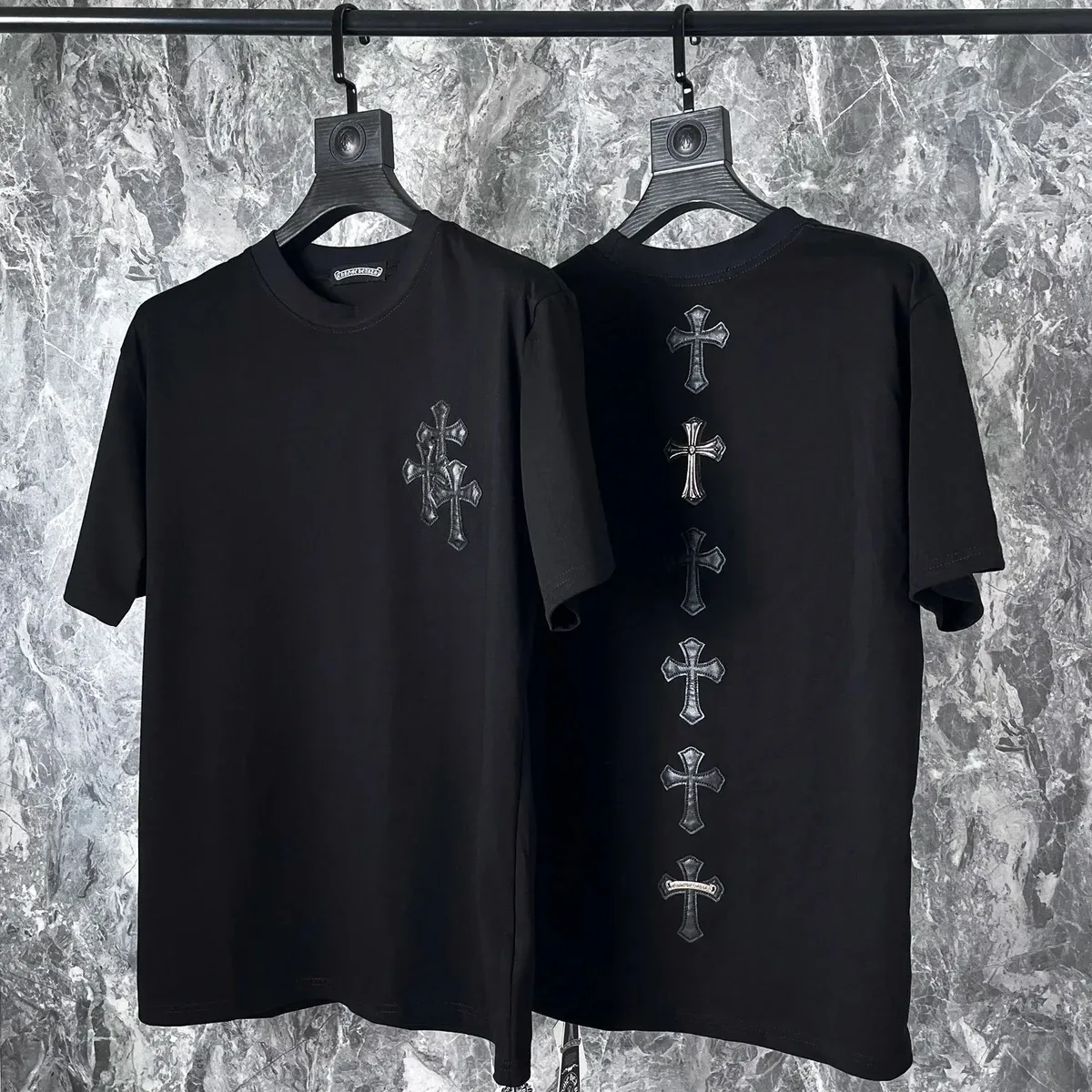 Chrome Hearts Chrome Hearts Cross Embroidered Black T-Shirt Black - 1