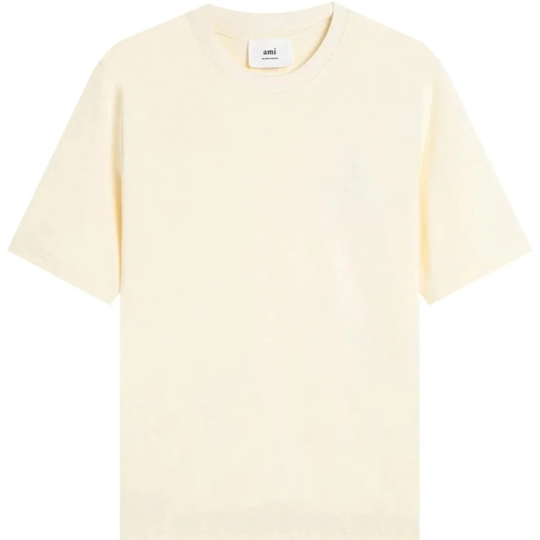 Ami Paris Ami Paris T-Shirt Cream Solid Top Cream - 1