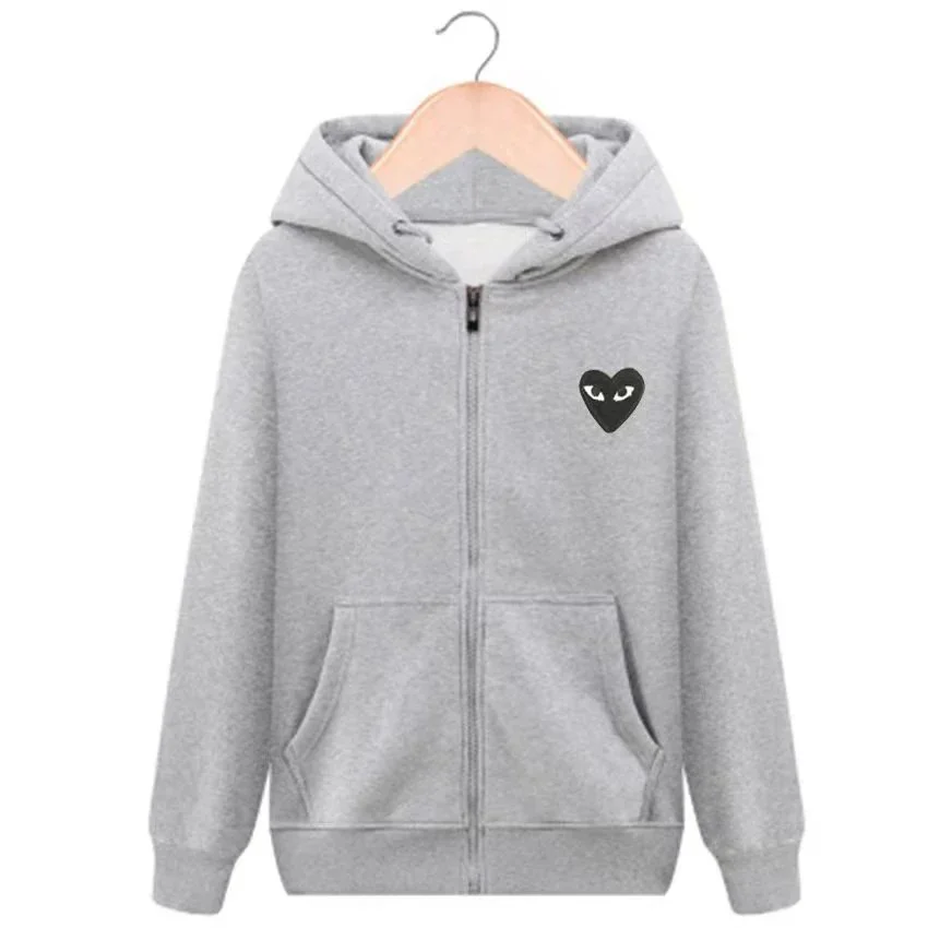 Comme des Garçons Comme des Garçons Play Grey Zip-Up Hoodie Grey - 1