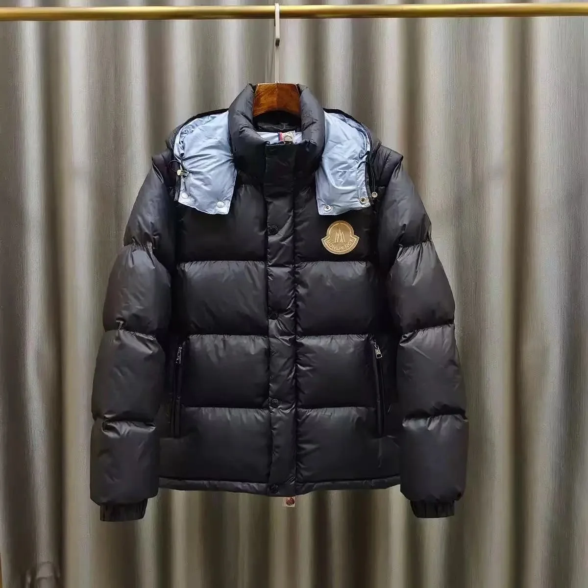 Moncler Black Puffer Jacket with Detachable Hood catalog image