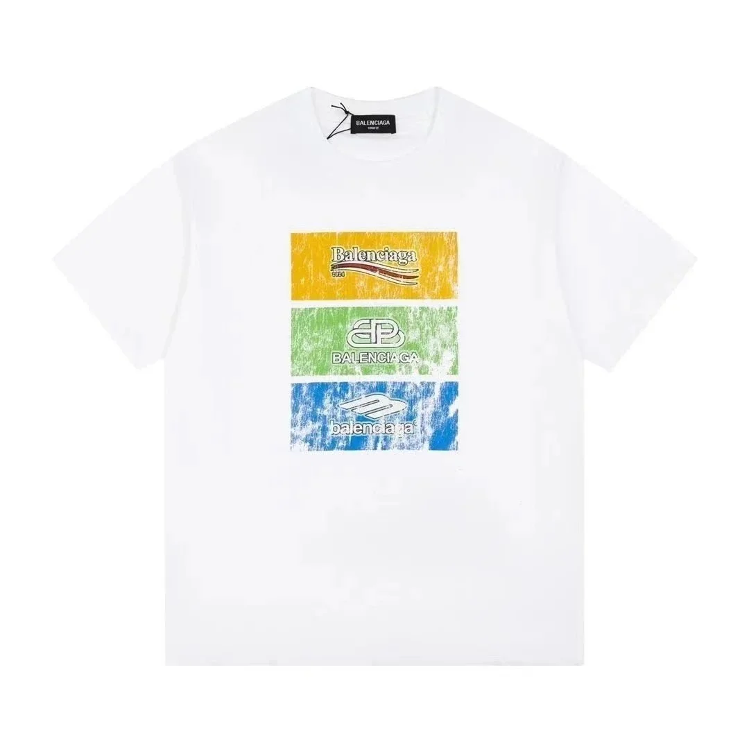 Balenciaga Balenciaga White Triple Logo T-Shirt White - 1