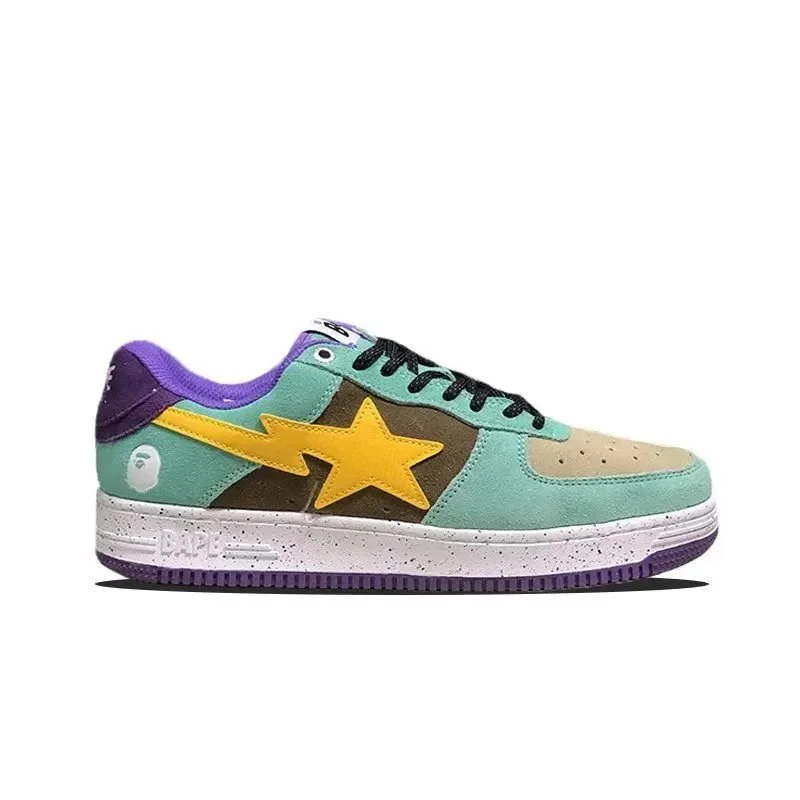 A Bathing Ape A Bathing Ape BAPE STA Purple/Yellow/Green Sneakers Green - 1