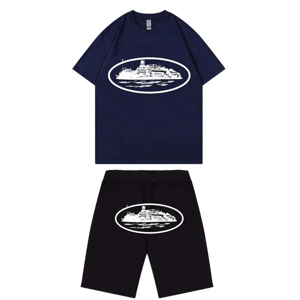 Other Unisex Navy & Black Graphic Co-ord Set Navy - 1