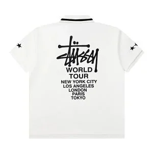 Stussy Stussy World Tour White Polo Shirt White - 1