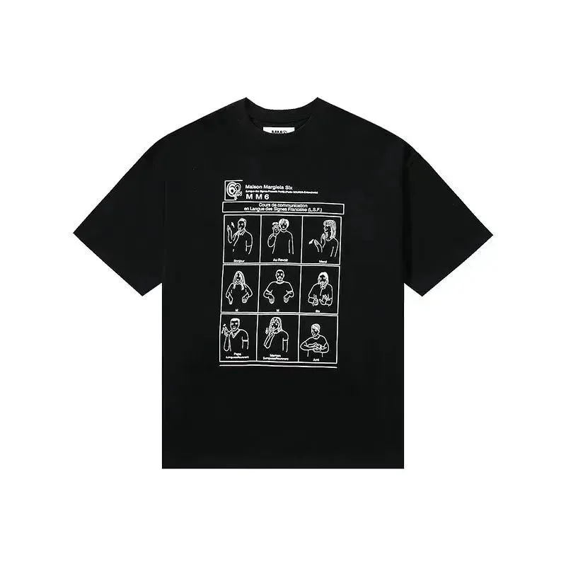 Maison Margiela Maison Margiela MM6 Black T-Shirt with Graphic Print Black - 1