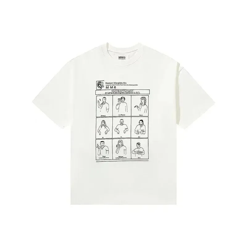 Maison Margiela Maison Margiela M6 Communication Print T-Shirt White White - 1