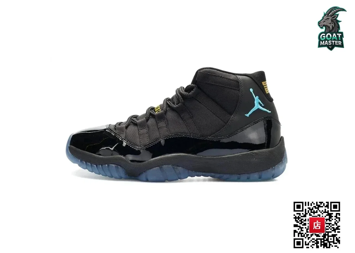 Jordan Nike Air Jordan 11 Black Cyan Blue Sneakers Black - 1
