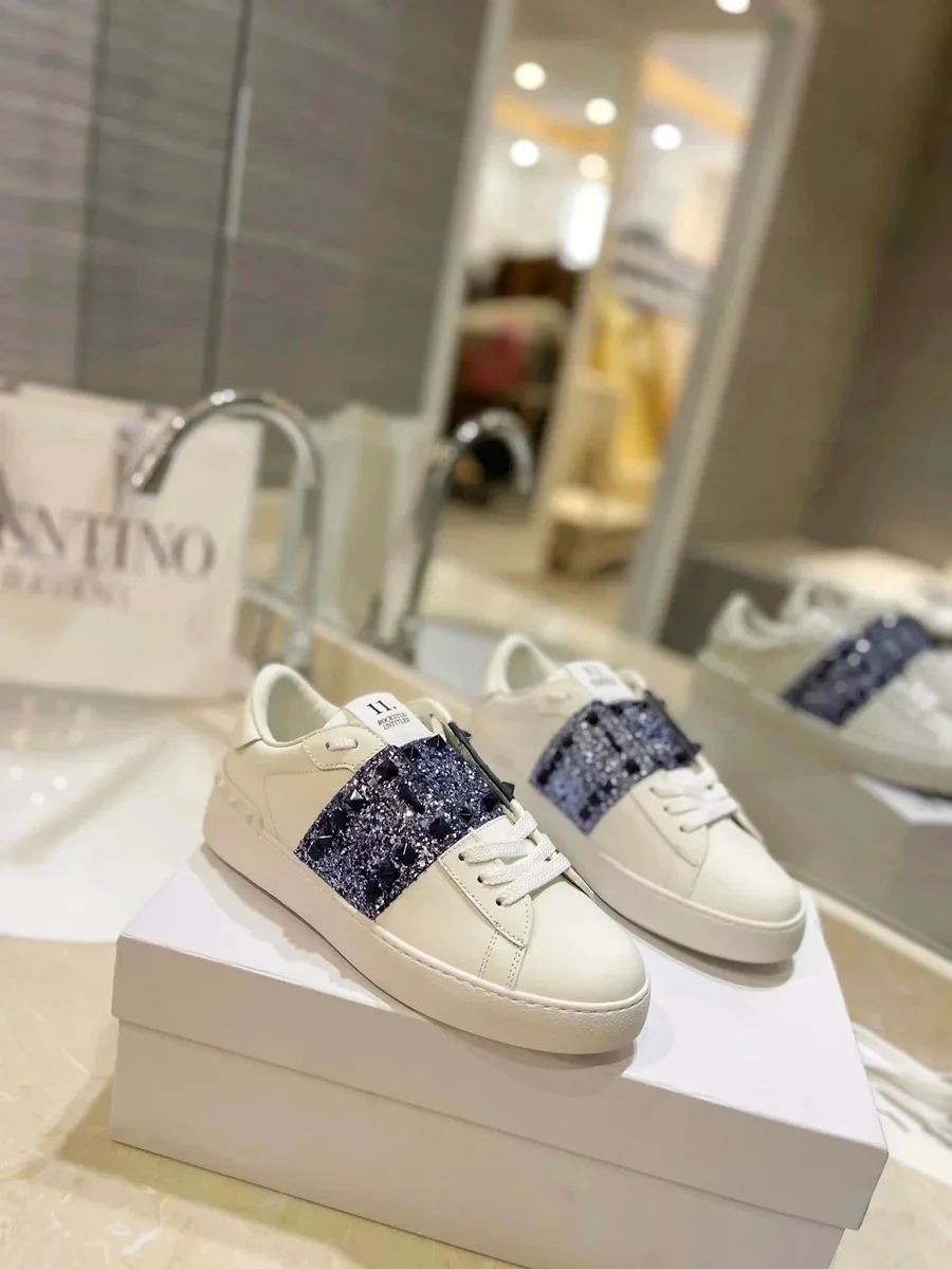 Valentino Valentino Rockstud White Leather Sneakers White - 1