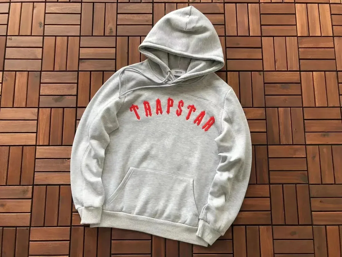 Trapstar Trapstar Grey 'TRAPSTAR' Embroidered Hoodie Grey - 1