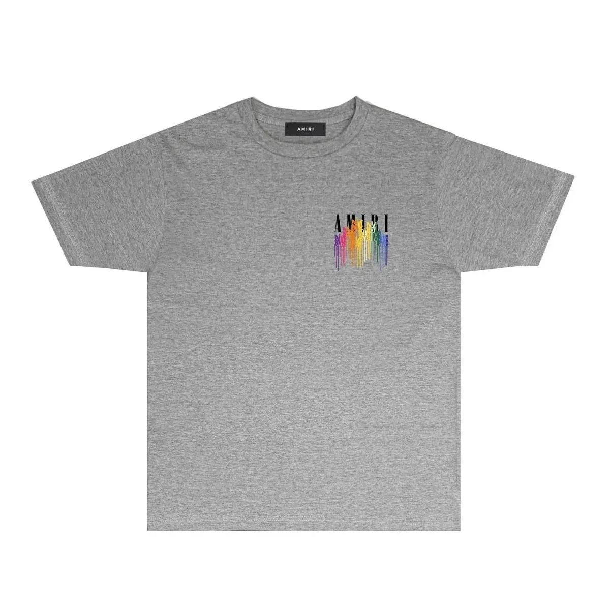 Amiri Amiri Grey Dripped Logo T-Shirt Grey - 1