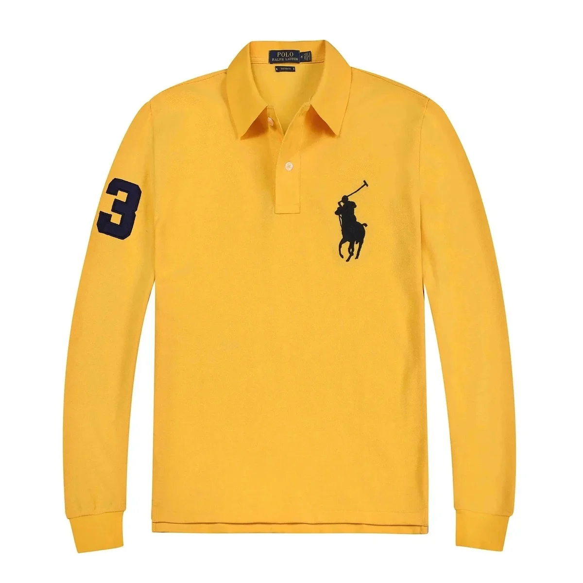 Polo Ralph Lauren Polo Ralph Lauren Yellow Long Sleeve Polo Shirt Yellow - 1