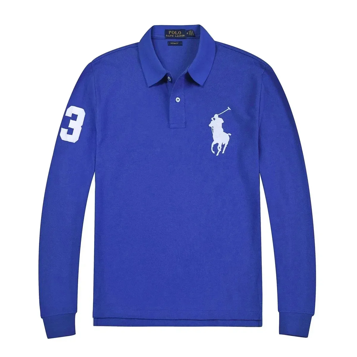 Polo Ralph Lauren Polo Ralph Lauren Blue Big Pony Long Sleeve Polo Shirt Blue - 1