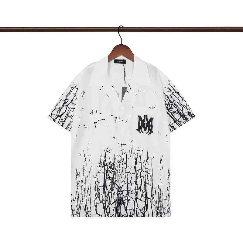 Amiri Amiri Monogram Print Short Sleeve Shirt White - 1