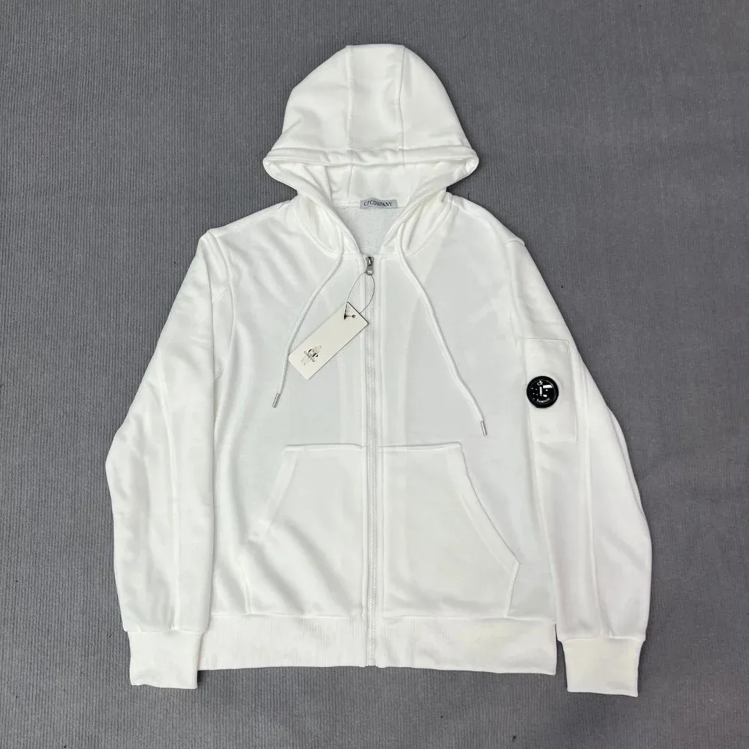 CP Company CP Company Goggle White Zip-Up Hoodie White - 1