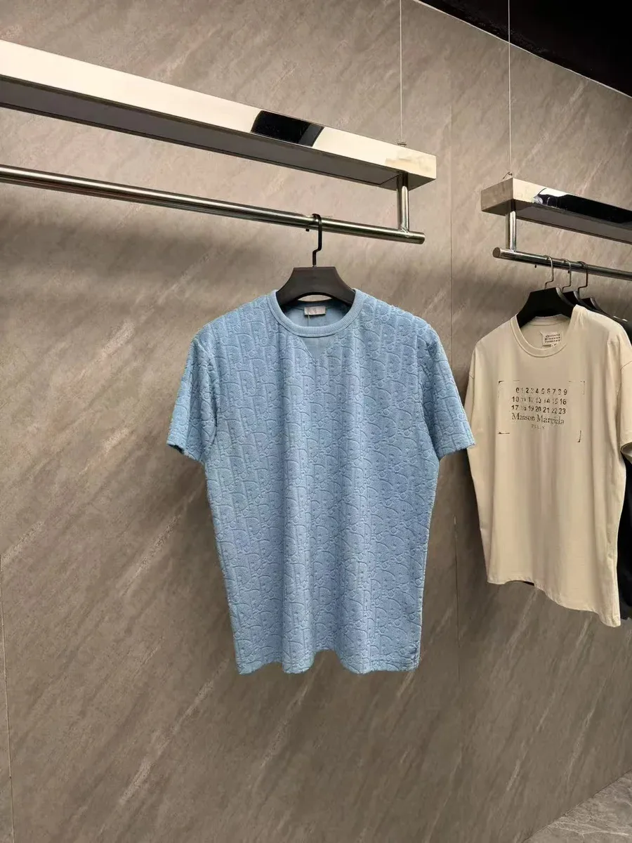 Maison Margiela Maison Margiela Embossed Logo T-Shirt Light Blue Blue - 1