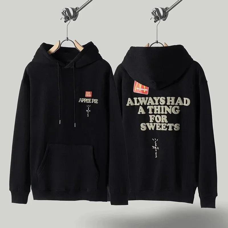 Travis Scott Travis Scott Apple Pie Always Had a Thing for Sweets Black Hoodie Black - 1