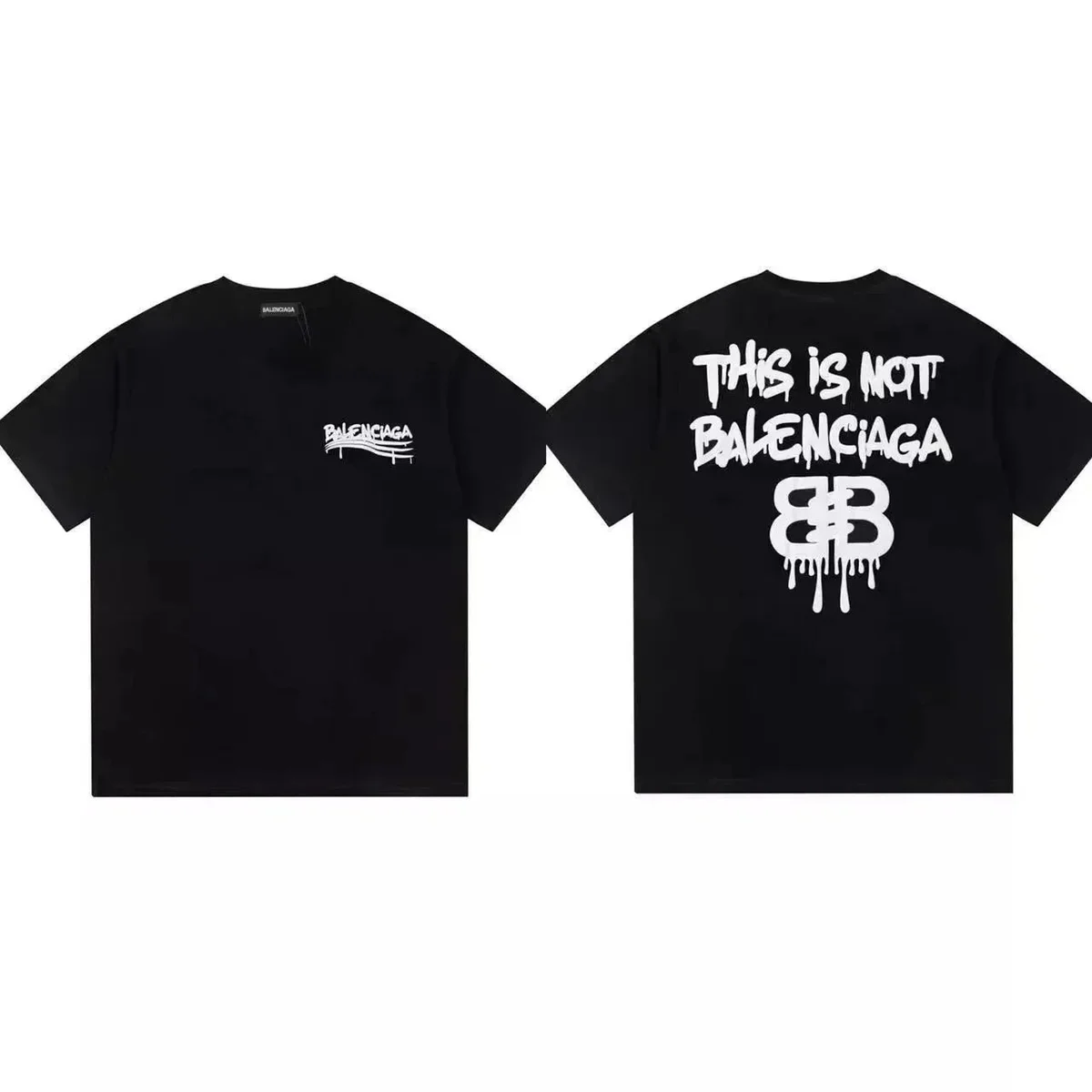 Balenciaga Balenciaga Black 'This Is Not Balenciaga' T-Shirt Black - 1