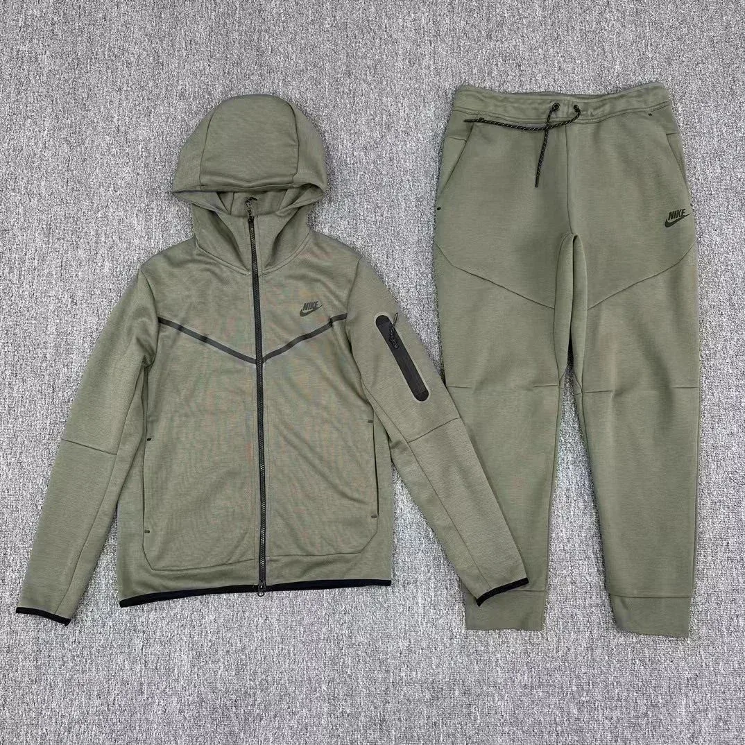 Nike Nike Tech Fleece Olive Green Tracksuit Set Green - 1