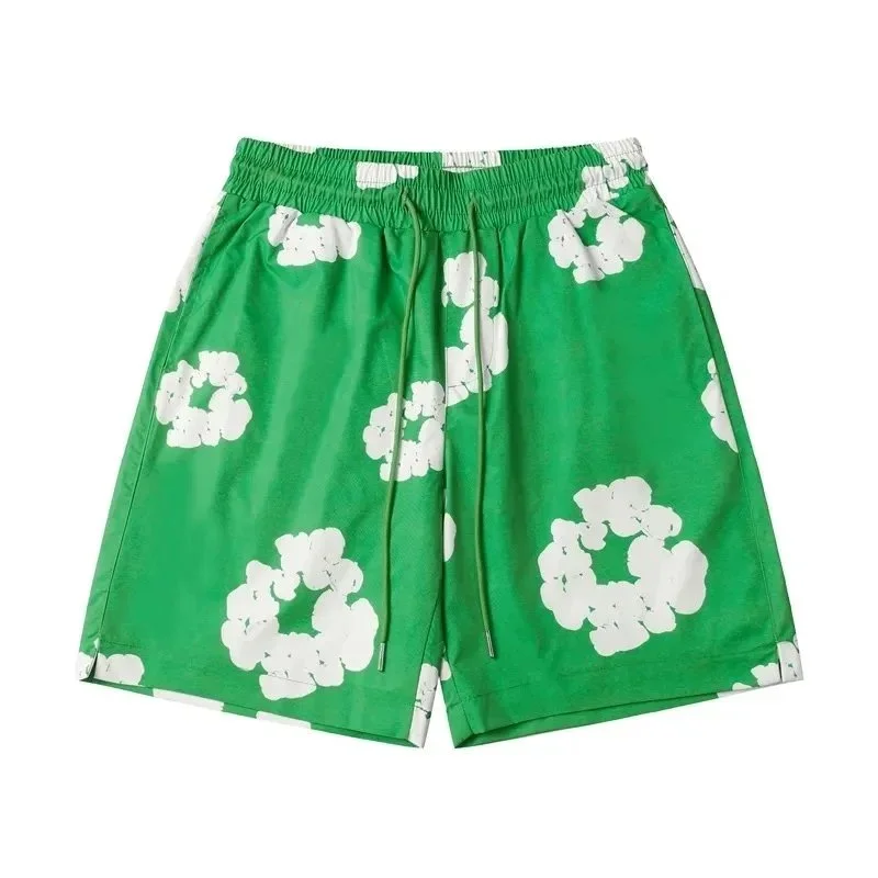 Other Green White Floral Print Shorts Green - 1