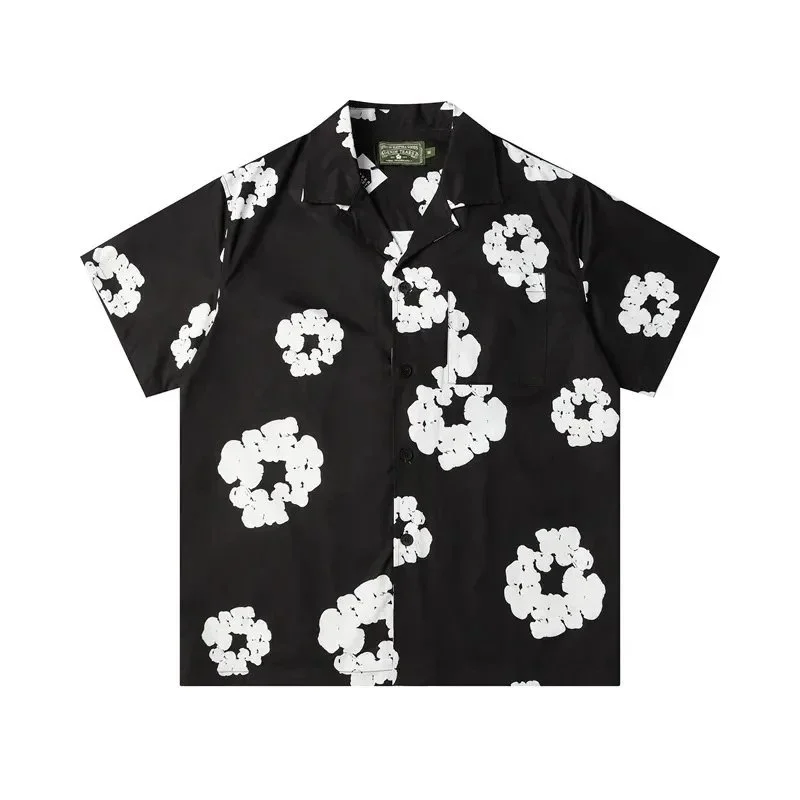 Other Unbranded Cloud Print Short Sleeve Shirt Black - 1